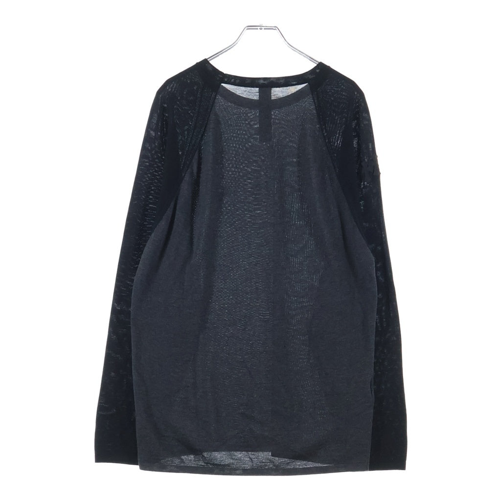 CHROME HEARTS(クロムハーツ) U MIXED EMOTIONS トリプルクロスパッチ付き ラグラン 長袖カットソー ロンT ブラック