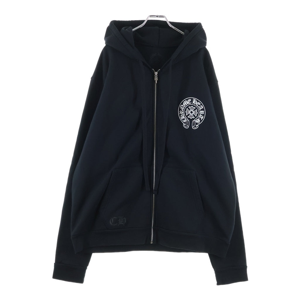 CHROME HEARTS(クロムハーツ) SWTSHRT HD ZIP 東京限定 バックホースシュープリント ジップアップパーカー ブラック