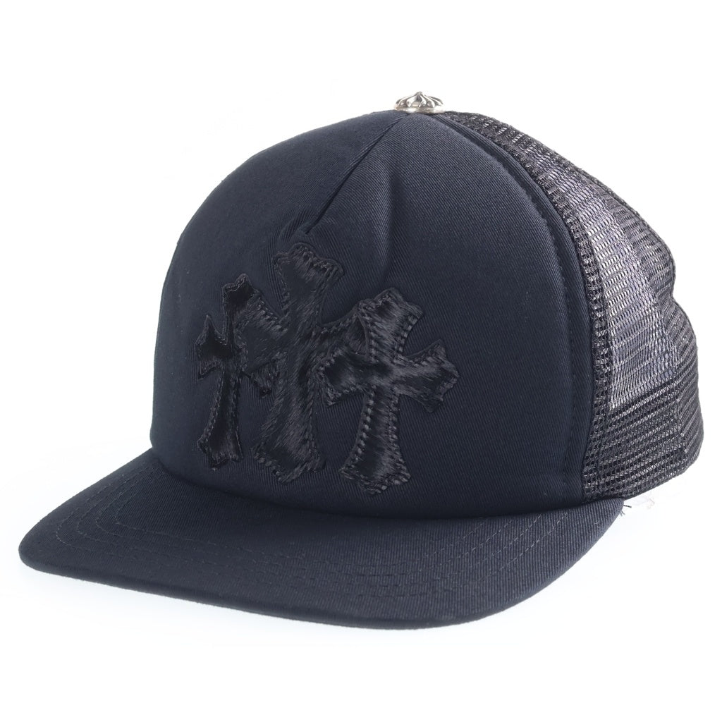 CHROME HEARTS(クロムハーツ) TRUCKER CAP トラッカーキャップ クロスパッチ ハラコ ブラック