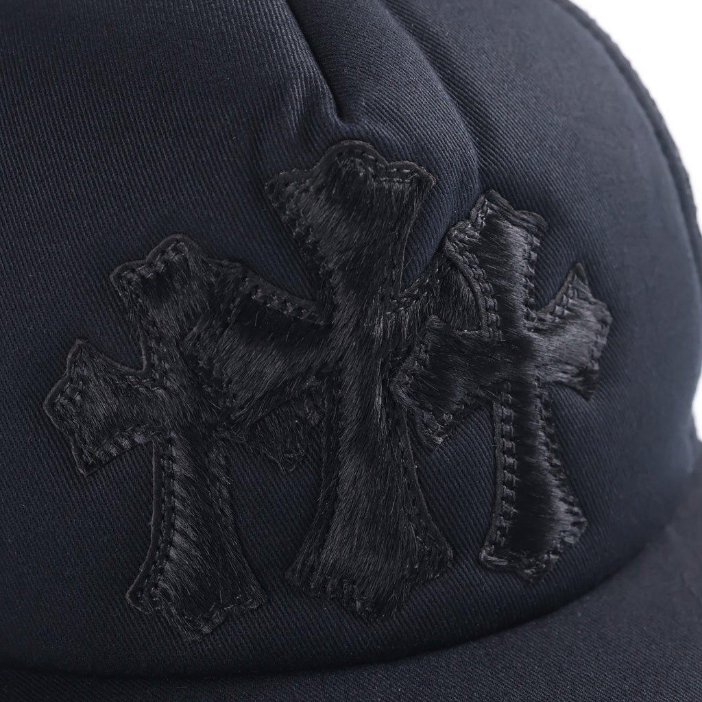 CHROME HEARTS(クロムハーツ) TRUCKER CAP トラッカーキャップ クロスパッチ ハラコ ブラック