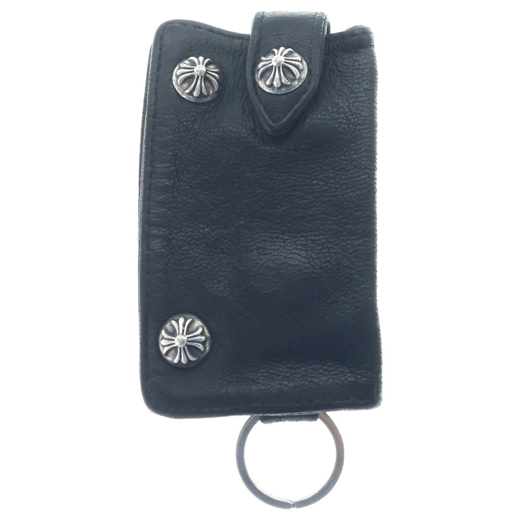 CHROME HEARTS(クロムハーツ) KEY CASE キーケース クロスボールボタン レザーキーケース ブラック
