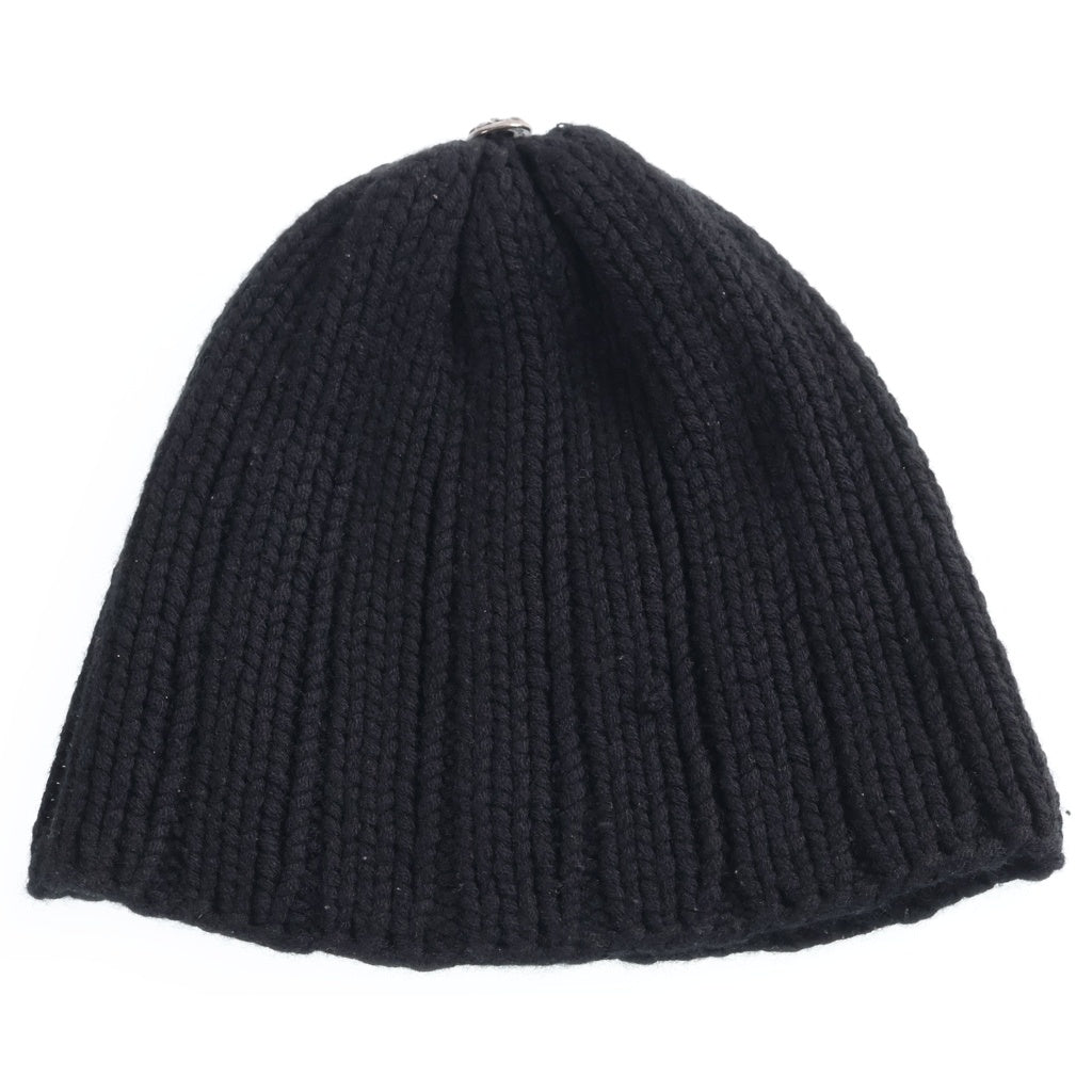 CHROME HEARTS(クロムハーツ) CASHMERE BEANIE クロスパッチ付き カシミヤ クロスボール シングルビーニー ニット帽 ブラック