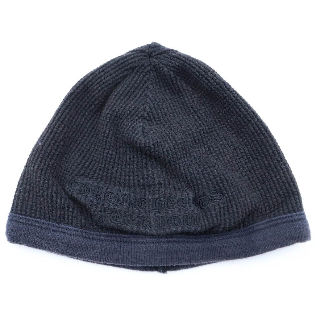 CHROME HEARTS(クロムハーツ) OLD THERMAL BEANIE FUCK YOU オールド ファックユー刺繍 サーマル ビーニー ニット帽 ブラック
