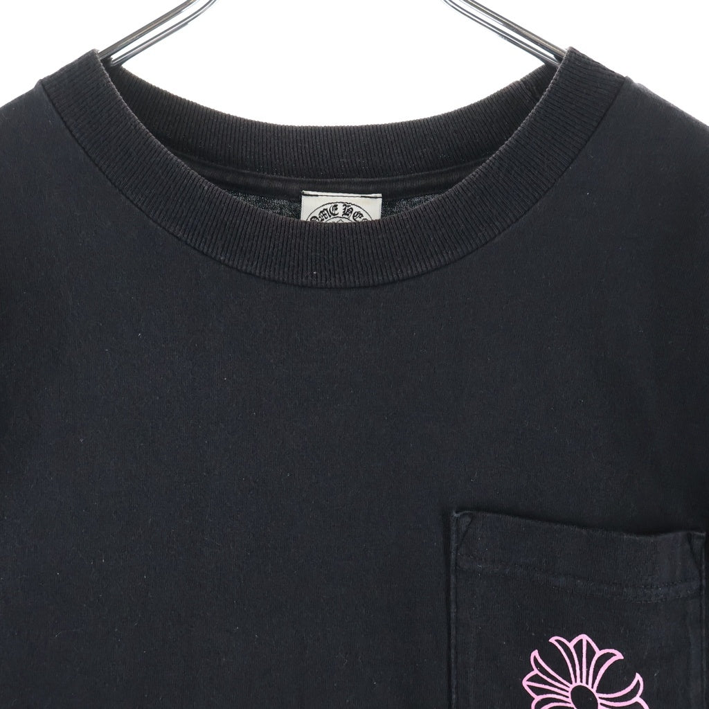 CHROME HEARTS(クロムハーツ) OLD CH PLS CROSS TEE オールド バックCHプラス クロスプリント 半袖Tシャツ カットソー ブラック/ピンク