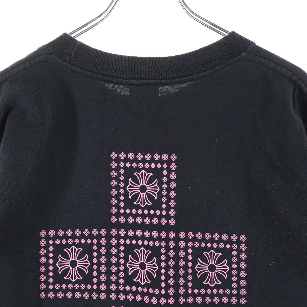 CHROME HEARTS(クロムハーツ) OLD CH PLS CROSS TEE オールド バックCHプラス クロスプリント 半袖Tシャツ カットソー ブラック/ピンク