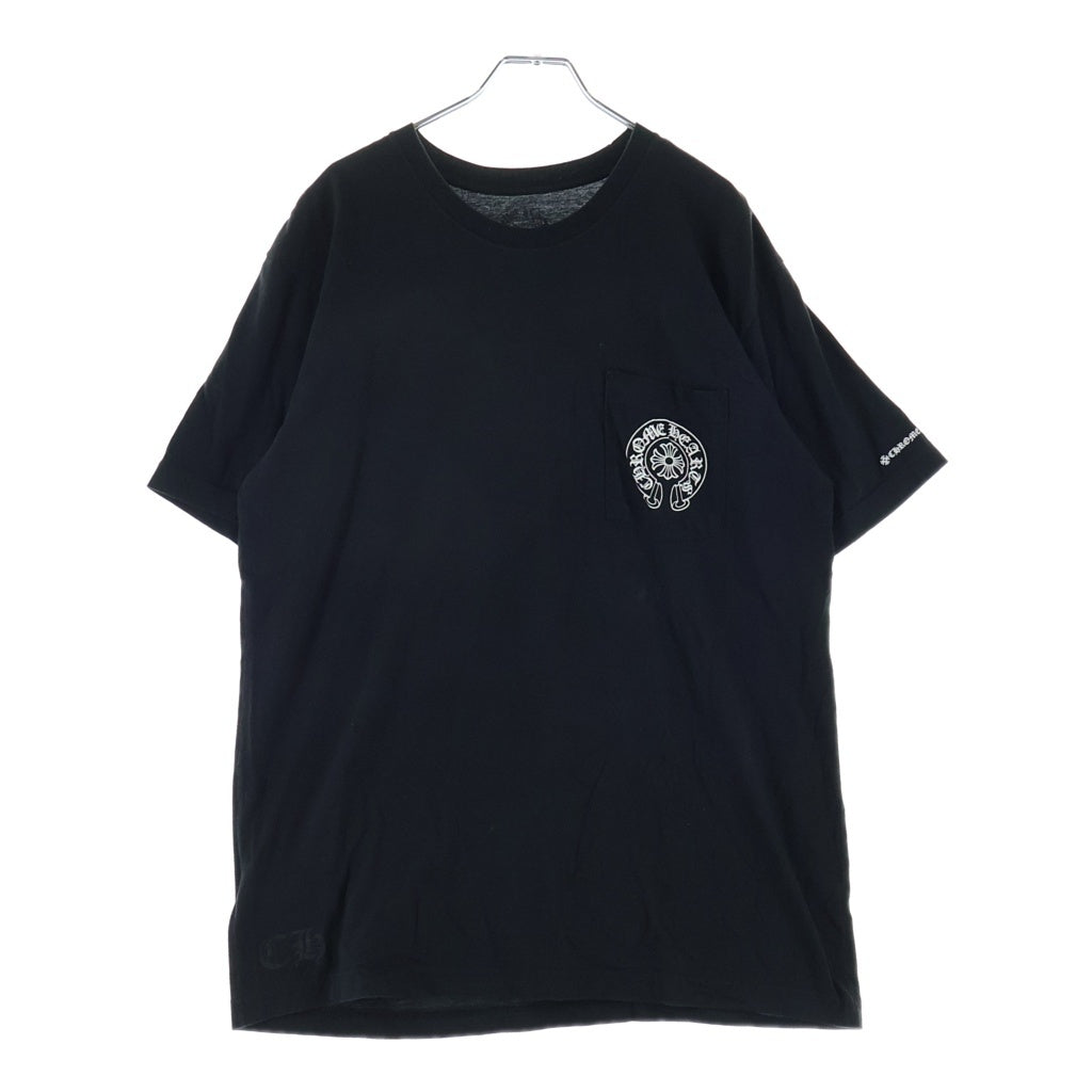 CHROME HEARTS(クロムハーツ) HORSESHOE S/S TEE ホースシュープリント ポケット半袖Tシャツ カットソー ブラック