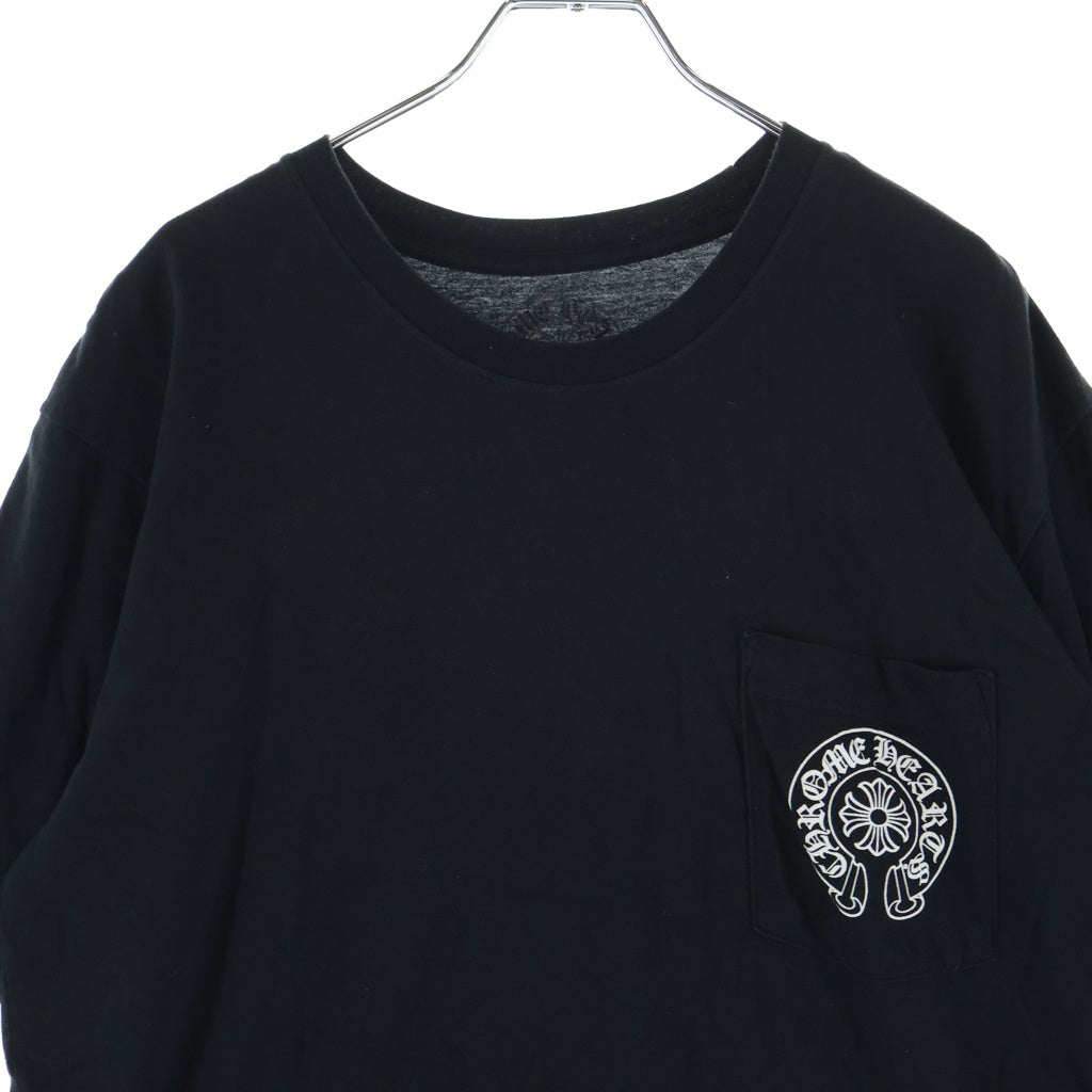 CHROME HEARTS(クロムハーツ) HORSESHOE S/S TEE ホースシュープリント ポケット半袖Tシャツ カットソー ブラック