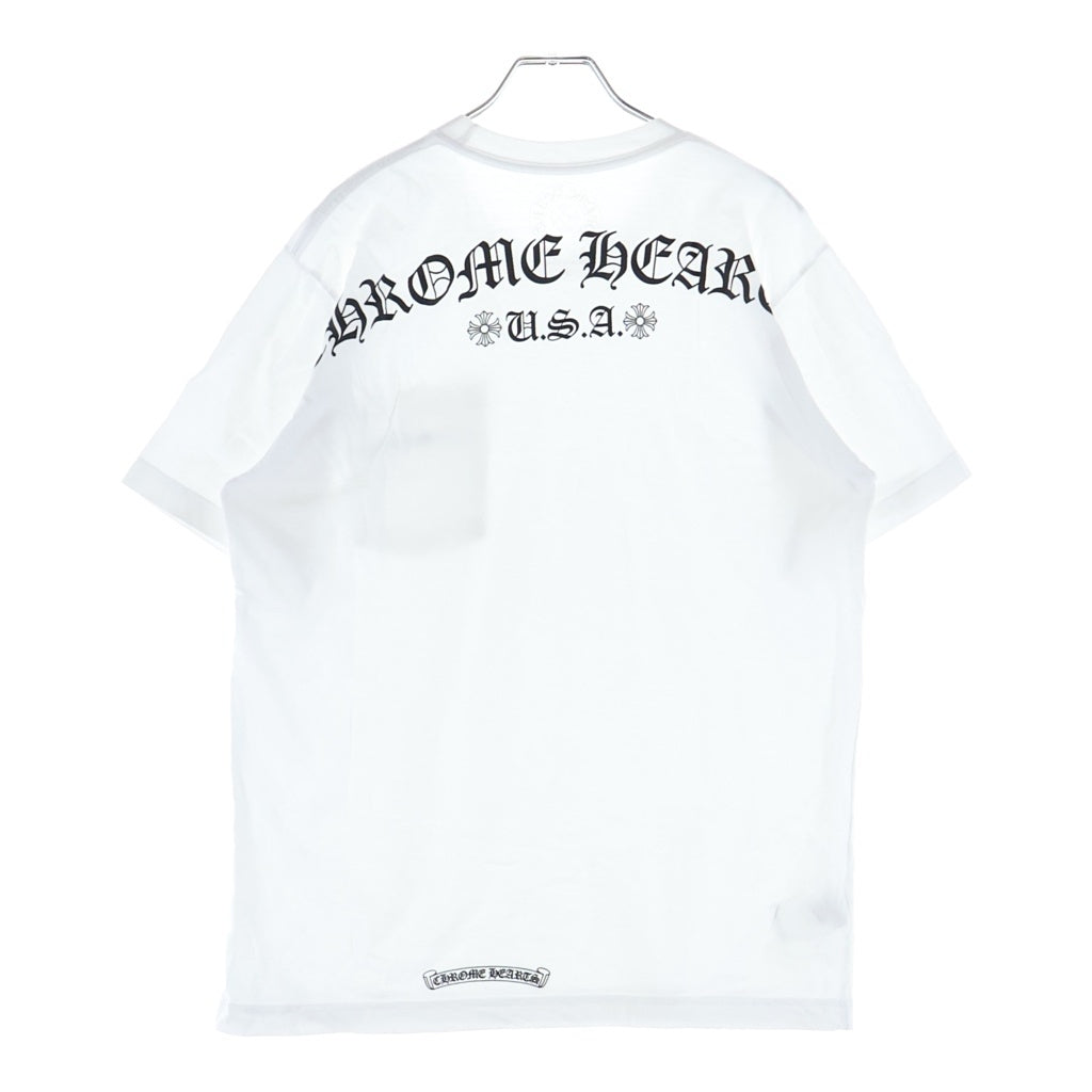 CHROME HEARTS(クロムハーツ) BACK ARCH LOGO SCROLL LABEL USA PRINT TEE バックアーチロゴ スクロールラベル プリント 半袖Tシャツ カットソー ホワイト