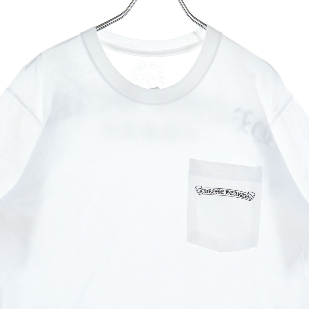 CHROME HEARTS(クロムハーツ) BACK ARCH LOGO SCROLL LABEL USA PRINT TEE バックアーチロゴ スクロールラベル プリント 半袖Tシャツ カットソー ホワイト