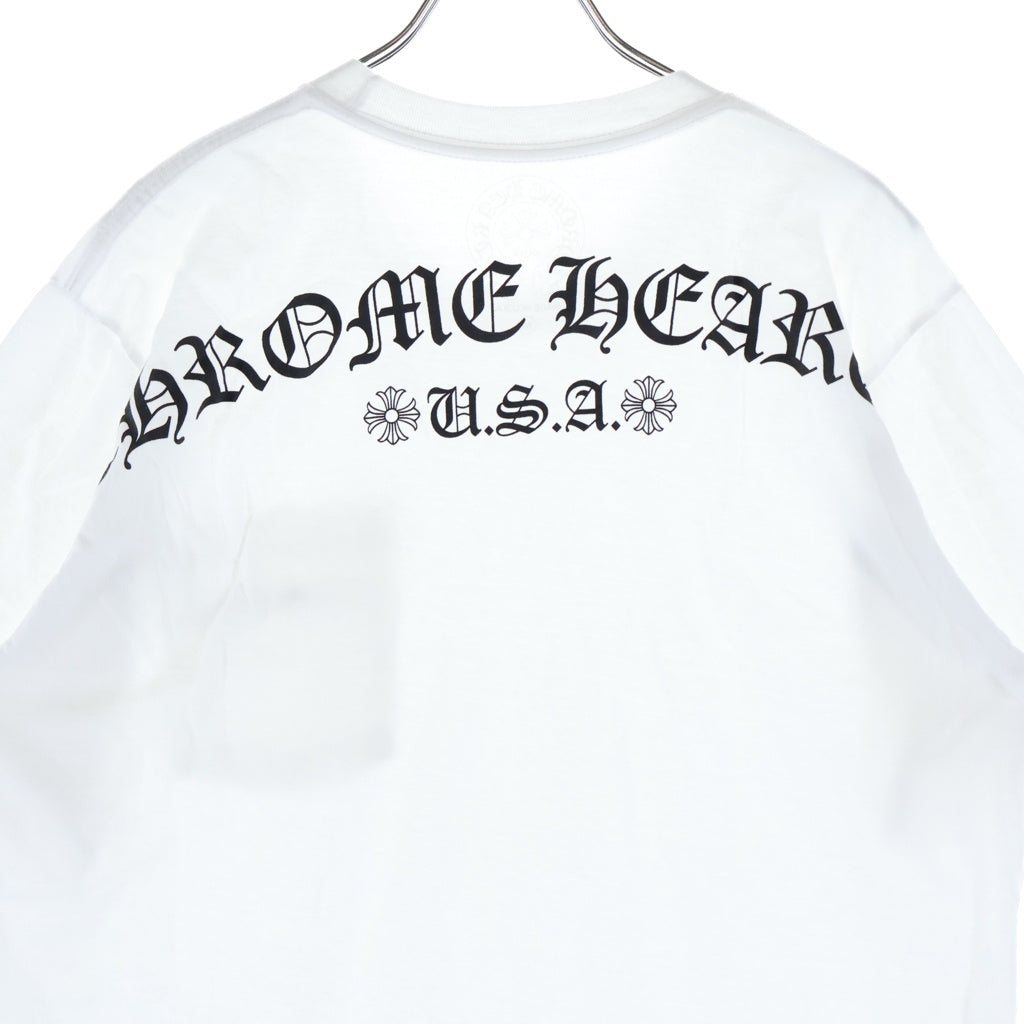 CHROME HEARTS(クロムハーツ) BACK ARCH LOGO SCROLL LABEL USA PRINT TEE バックアーチロゴ スクロールラベル プリント 半袖Tシャツ カットソー ホワイト