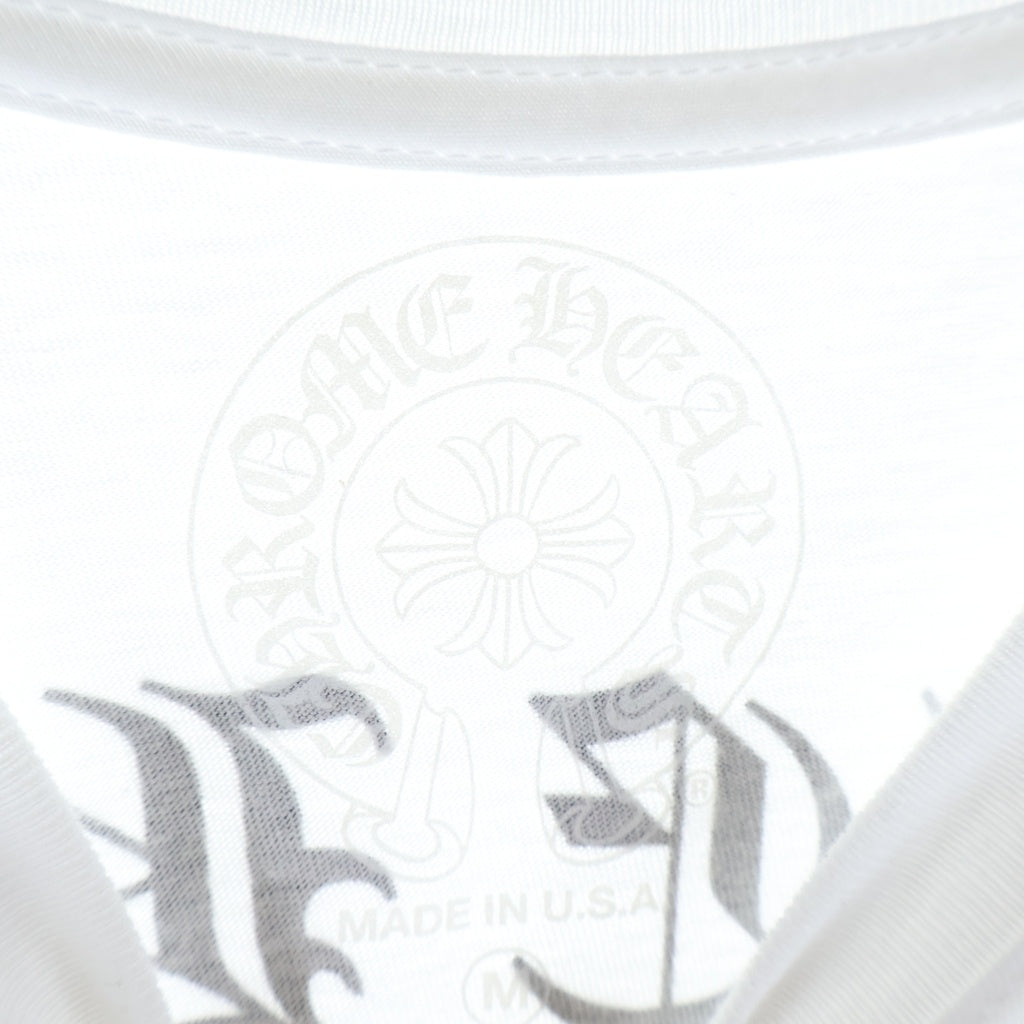 CHROME HEARTS(クロムハーツ) BACK ARCH LOGO SCROLL LABEL USA PRINT TEE バックアーチロゴ スクロールラベル プリント 半袖Tシャツ カットソー ホワイト