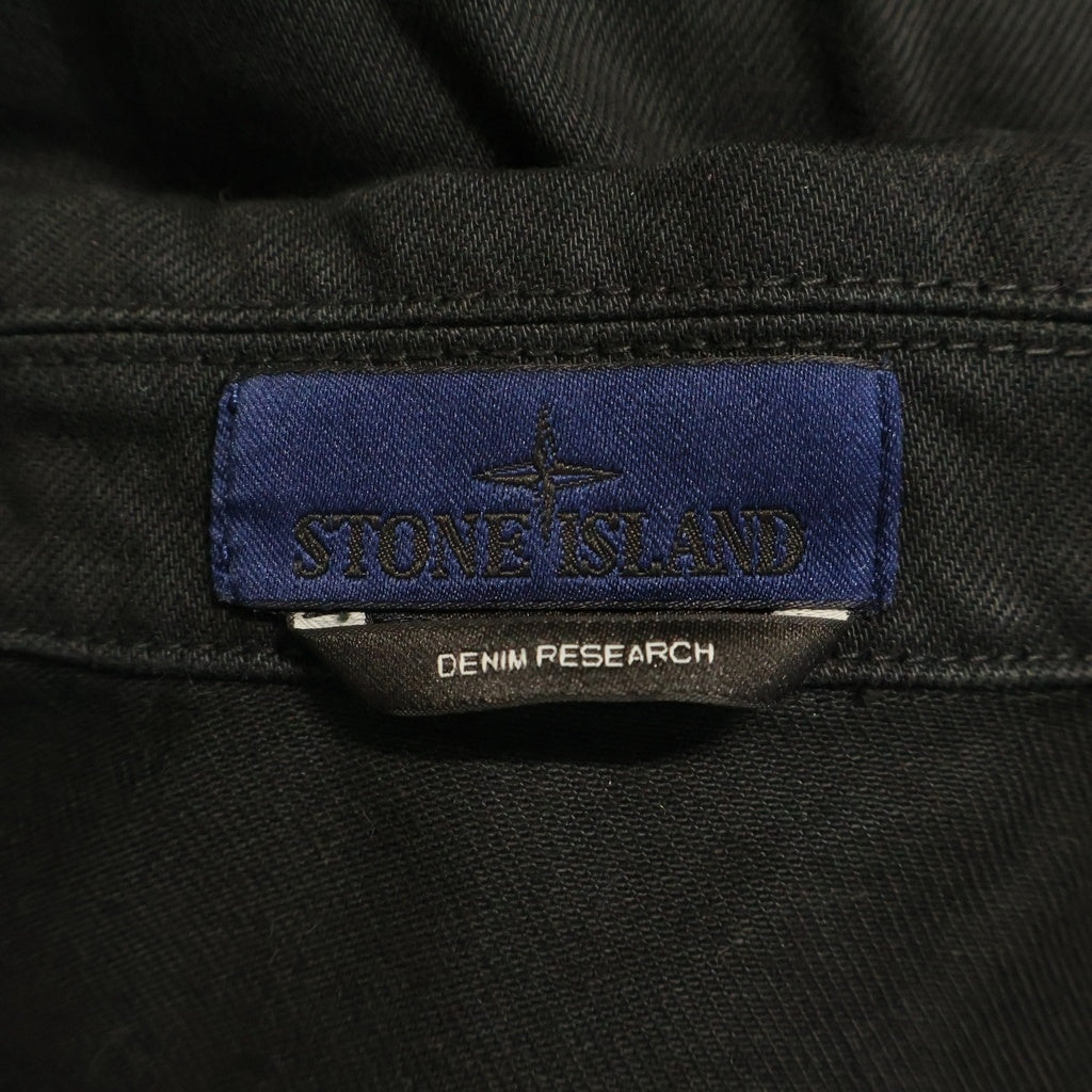STONE ISLAND(ストーンアイランド) ブランドパッチ デニムジャケット ブラック L1S144100006S0J24
