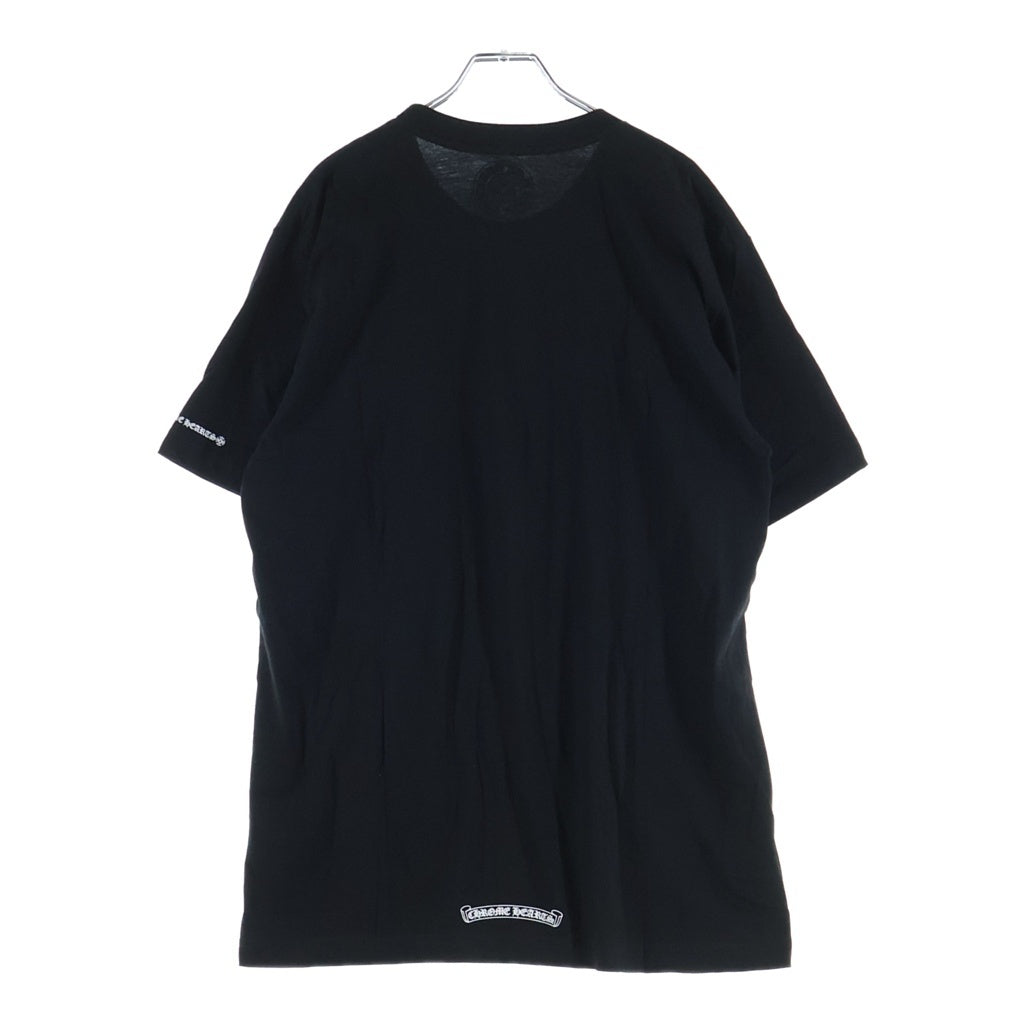CHROME HEARTS(クロムハーツ) NECK LOGO S/S TEE ネックロゴプリント チェストポケット クルーネック半袖Tシャツ カットソー ブラック