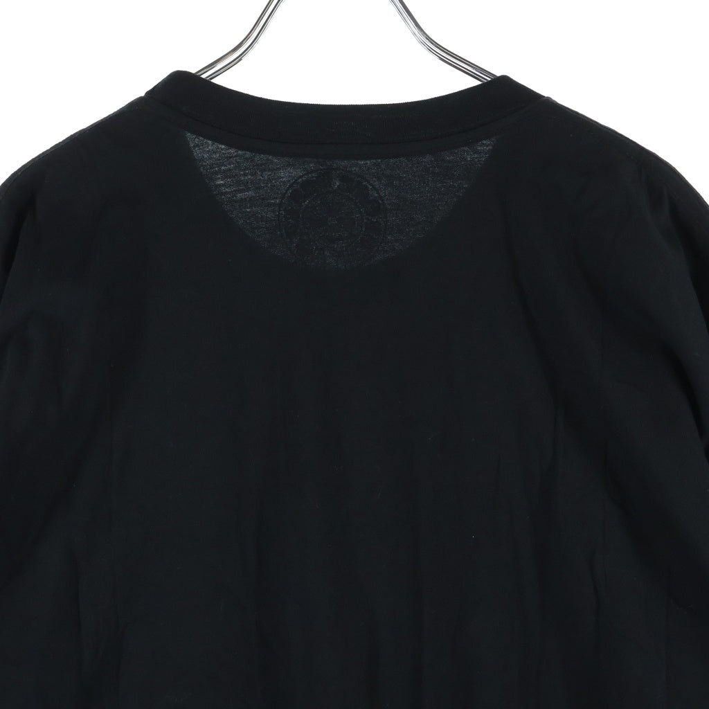CHROME HEARTS(クロムハーツ) NECK LOGO S/S TEE ネックロゴプリント チェストポケット クルーネック半袖Tシャツ カットソー ブラック