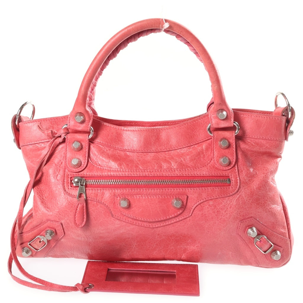 BALENCIAGA(バレンシアガ) ジャイアント ファースト シティ 2WAYバッグ レザー ハンドバッグ ショルダーバッグ ゴールド金具 ピンク 285433 レディース