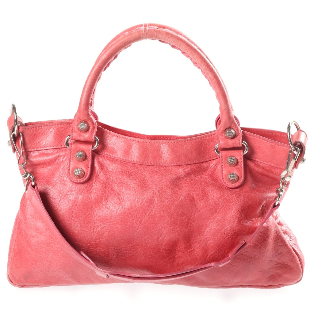 BALENCIAGA(バレンシアガ) ジャイアント ファースト シティ 2WAYバッグ レザー ハンドバッグ ショルダーバッグ ゴールド金具 ピンク 285433 レディース