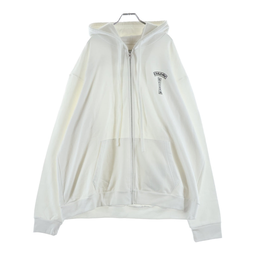 CHROME HEARTS(クロムハーツ) SWTSHRT HD ZIP バッグアーチロゴプリント ジップアップパーカー ホワイト