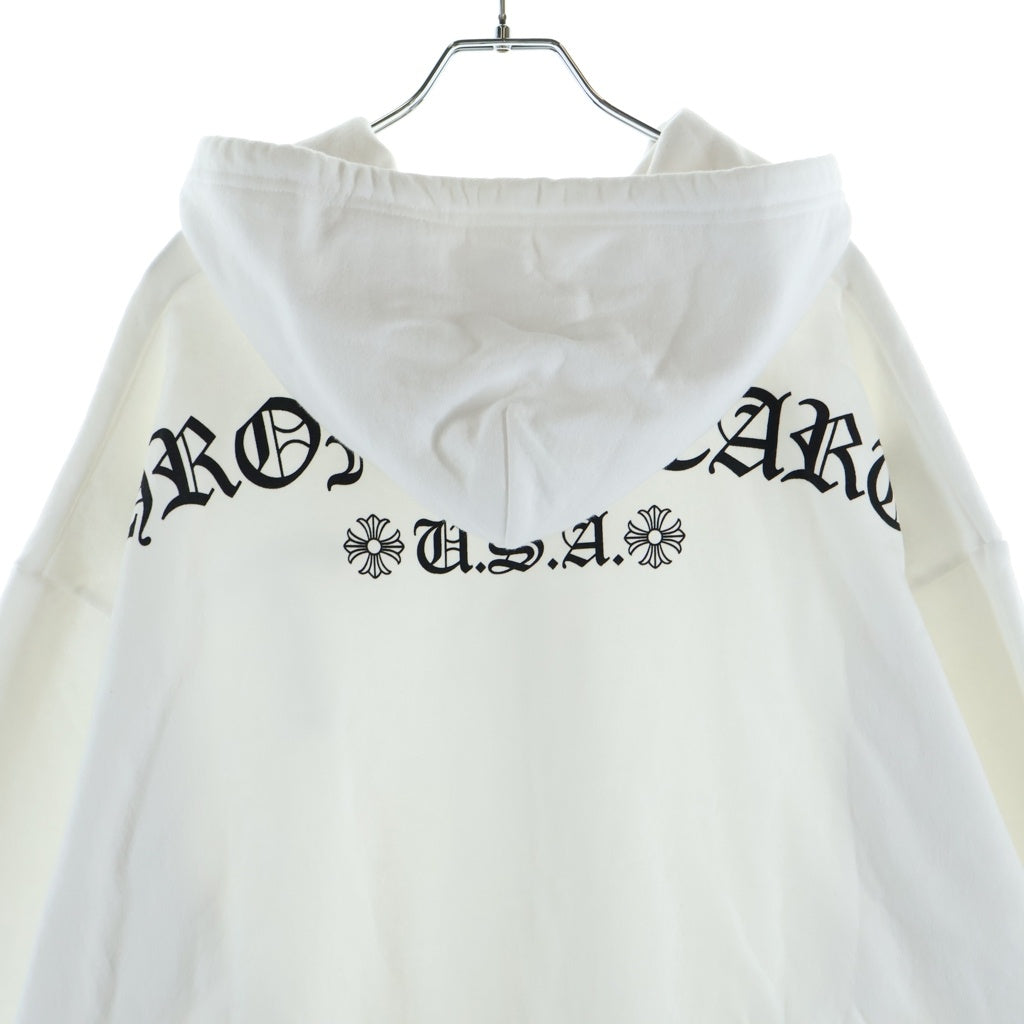 CHROME HEARTS(クロムハーツ) SWTSHRT HD ZIP バッグアーチロゴプリント ジップアップパーカー ホワイト