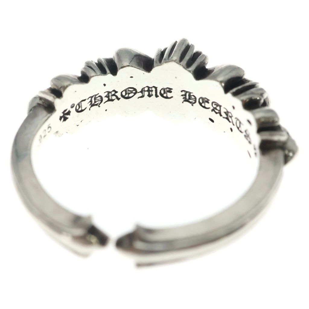 CHROME HEARTS(クロムハーツ) BABY CLSC P D ベイビークラシックダブルフローラルクロス PAVEダイヤ リング シルバー