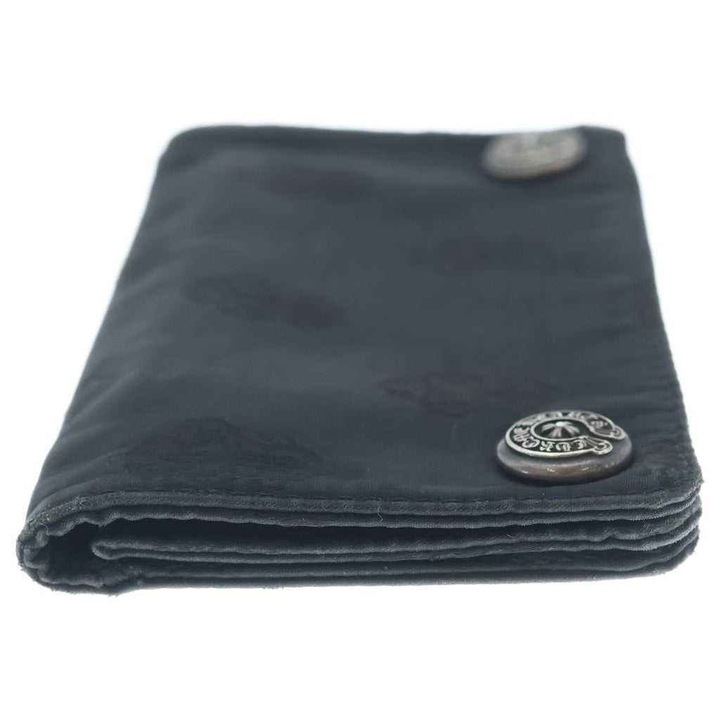 CHROME HEARTS(クロムハーツ) 1ZIP 1ジップ ホースシューボタン 総柄 ナイロン ウォレット 財布 ブラック