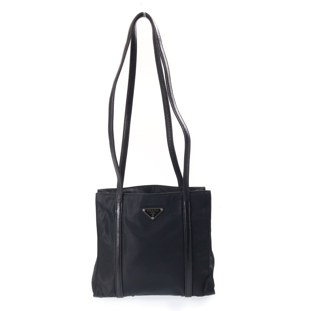 PRADA(プラダ) 三角ロゴプレート ナイロン トートバッグ ブラック レディース