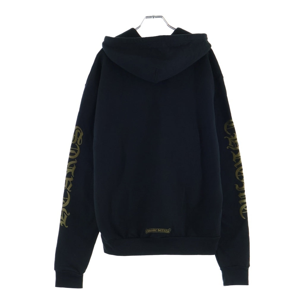 CHROME HEARTS(クロムハーツ) VERTICAL LOGO SWTSHRT HD ZIP バーティカルロゴ 袖英字プリント ダガージップパーカー フーディー ブラック/カーキ