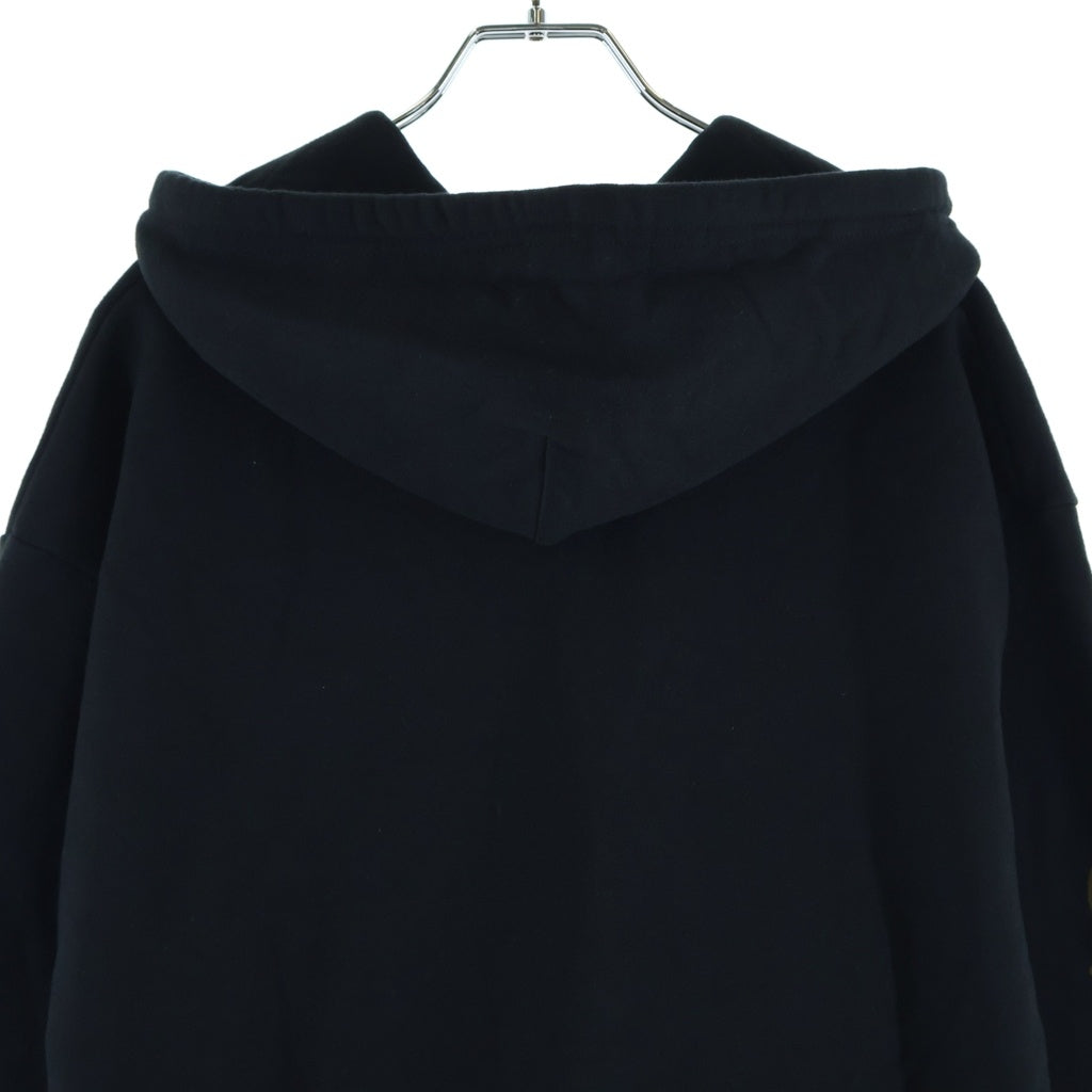 CHROME HEARTS(クロムハーツ) VERTICAL LOGO SWTSHRT HD ZIP バーティカルロゴ 袖英字プリント ダガージップパーカー フーディー ブラック/カーキ