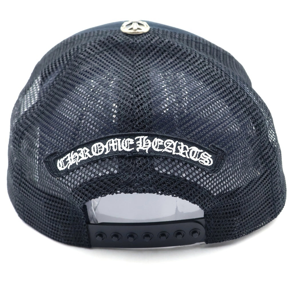 CHROME HEARTS(クロムハーツ) TRUCKER CAP トラッカーキャップ 3セメタリーレザーパッチ メッシュキャップ帽子 ピンク/ブラック