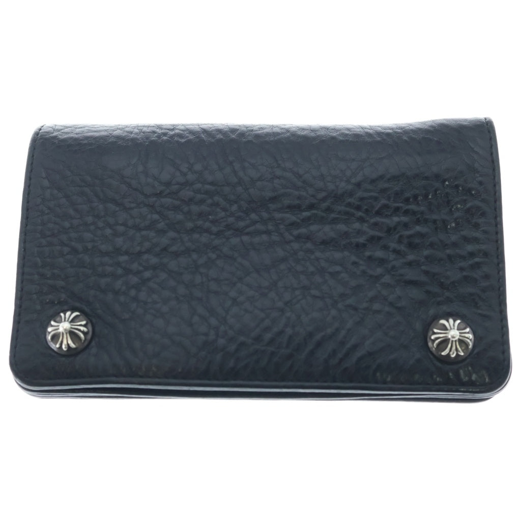 CHROME HEARTS(クロムハーツ) 1ZIP 1ジップ クロスボールボタン レザーウォレット 財布 ヘビーレザー ブラック