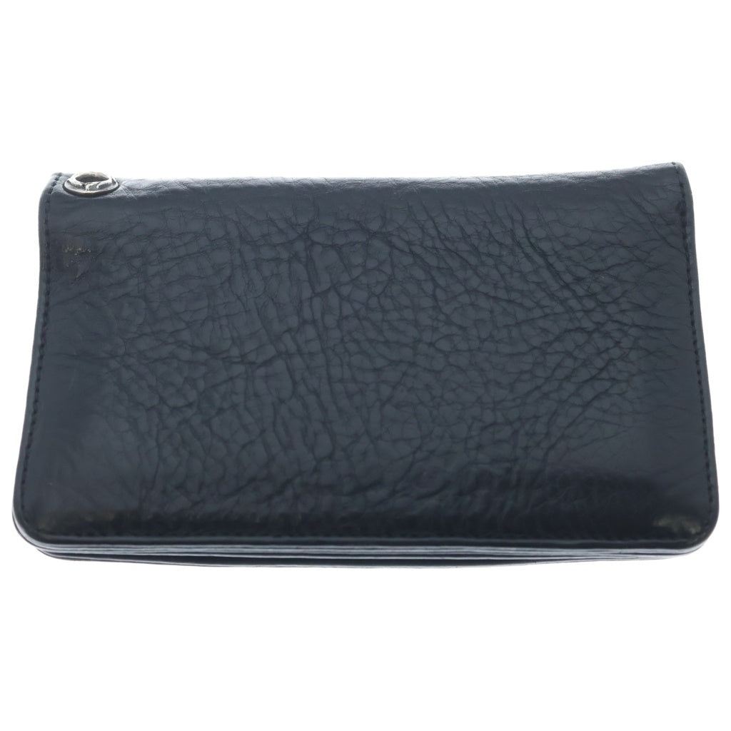 CHROME HEARTS(クロムハーツ) 1ZIP 1ジップ クロスボールボタン レザーウォレット 財布 ヘビーレザー ブラック