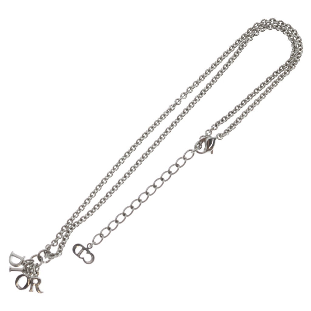 Christian Dior(クリスチャンディオール) CDロゴチャーム ネックレス シルバー レディース