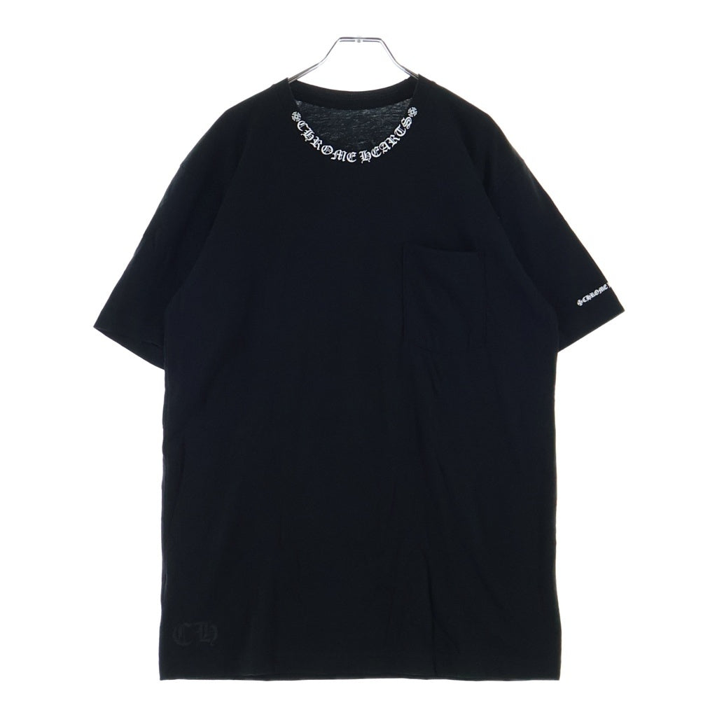 CHROME HEARTS(クロムハーツ) Neck Logo Tee ネックロゴ 半袖Tシャツ カットソー ブラック