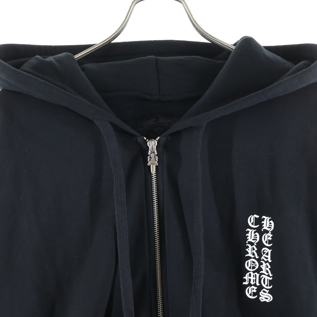 CHROME HEARTS(クロムハーツ) SWTSHRT HD ZIP アームロゴプリント ジップアップパーカー ブラック