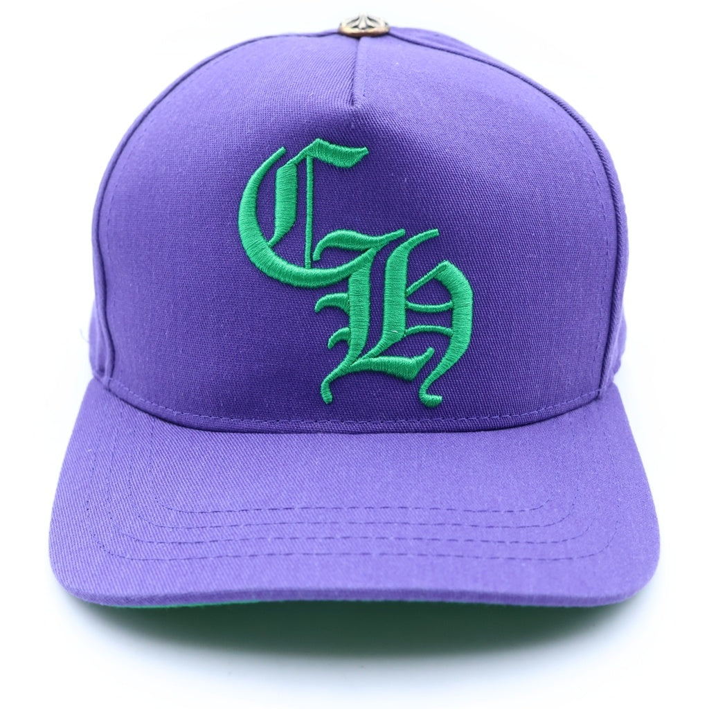 CHROME HEARTS(クロムハーツ) CH HAT CH刺繍ベースボールキャップ 帽子 パープル/グリーン
