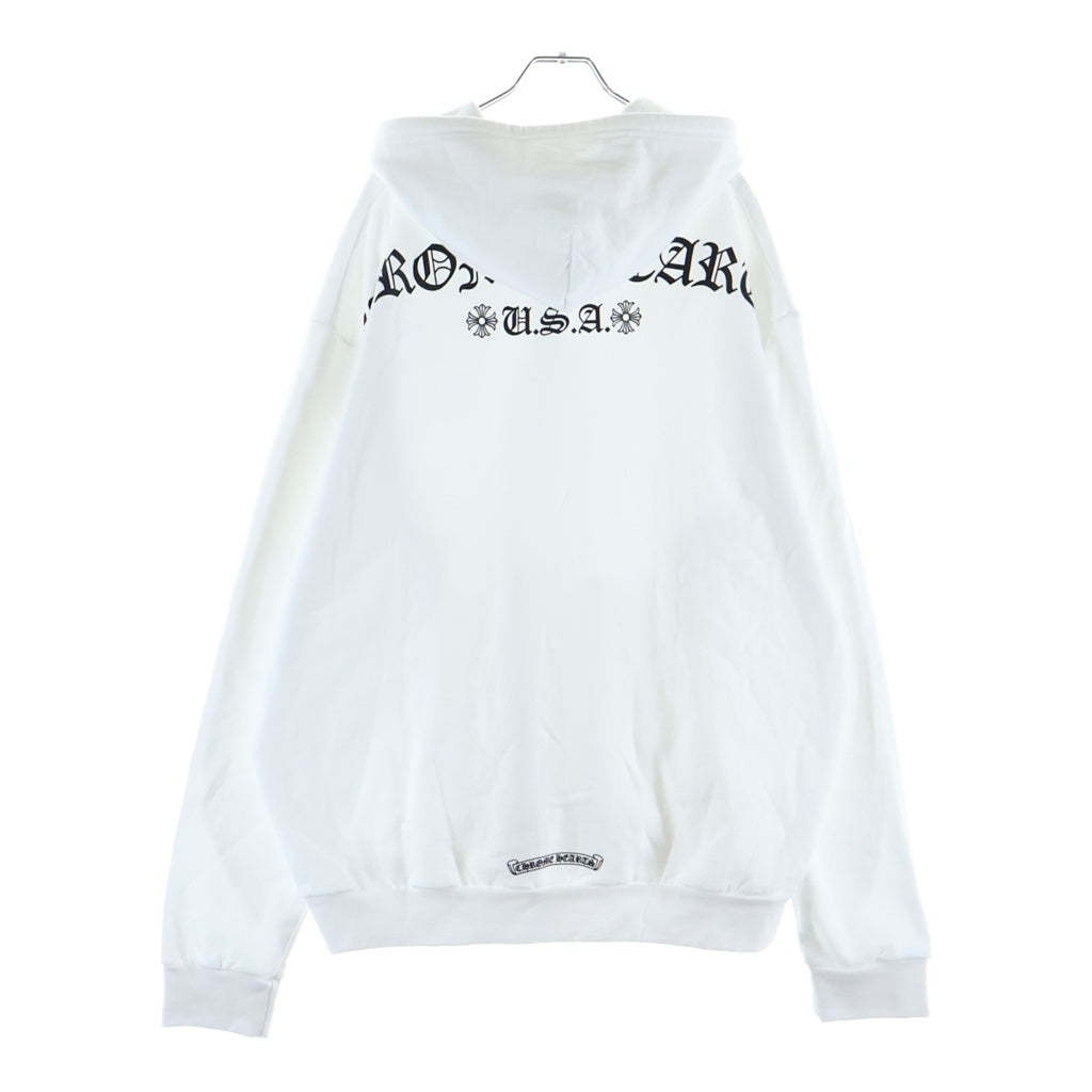 CHROME HEARTS(クロムハーツ) BACK ARCH LOGO USA ZIP UP HOODIE バックアーチロゴ ジップアップパーカー ホワイト