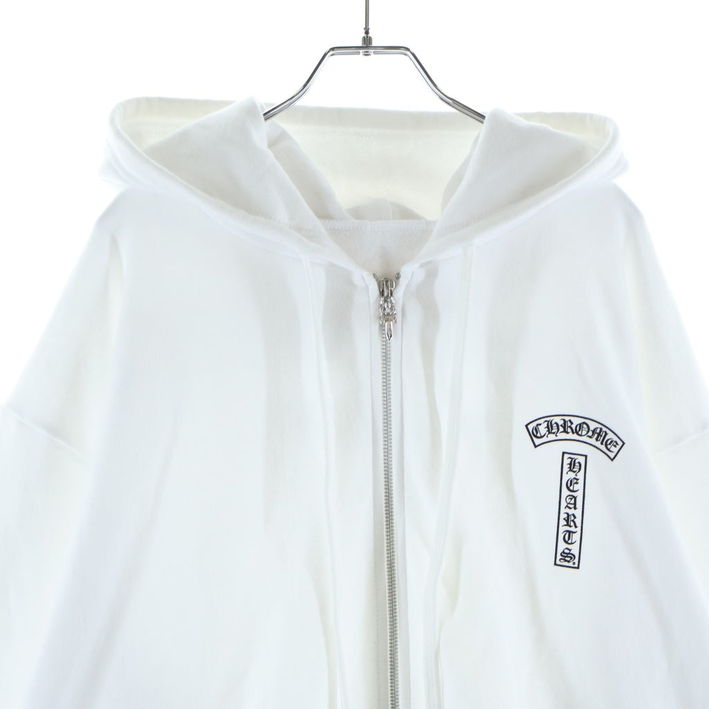 CHROME HEARTS(クロムハーツ) BACK ARCH LOGO USA ZIP UP HOODIE バックアーチロゴ ジップアップパーカー ホワイト