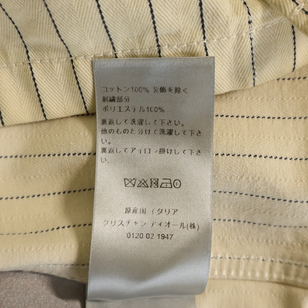 Christian Dior(クリスチャンディオール) Couture Over Shirts クチュール ピンストライプ 刺繍 オーバーサイズ 長袖シャツ ベージュ 033D490J318X