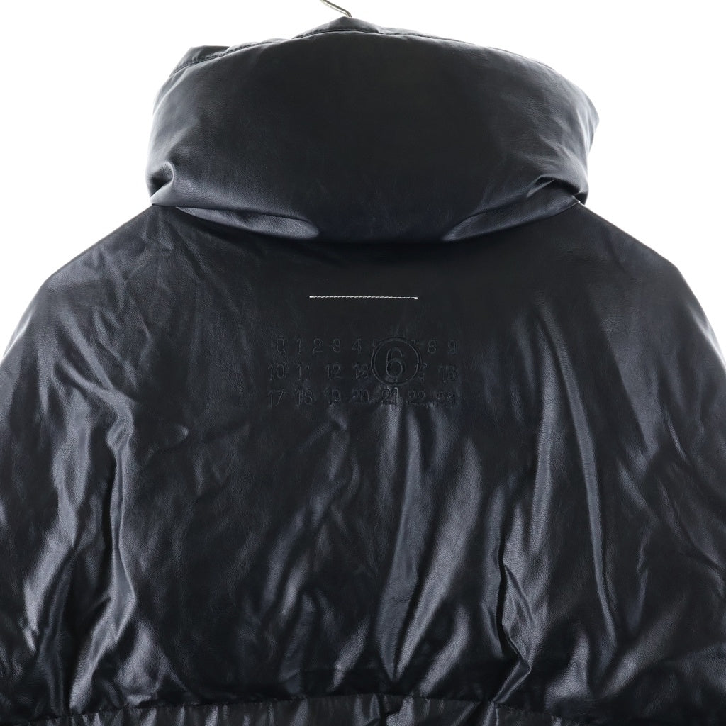 MM6 Maison Margiela(エムエムシックスメゾンマルジェラ) エコレザー パファー ダウンジャケット ブラック S52AM0304 S53057