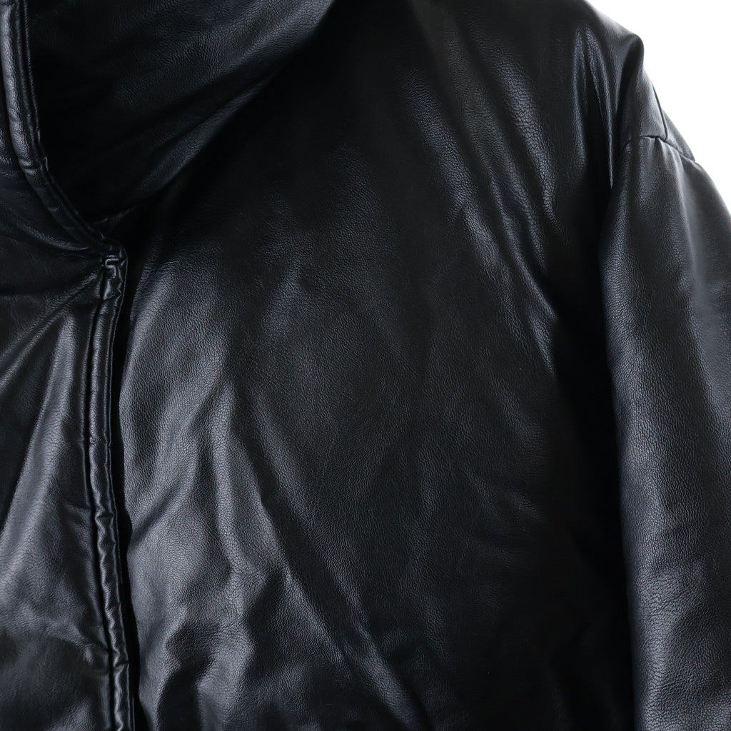 MM6 Maison Margiela(エムエムシックスメゾンマルジェラ) エコレザー パファー ダウンジャケット ブラック S52AM0304 S53057