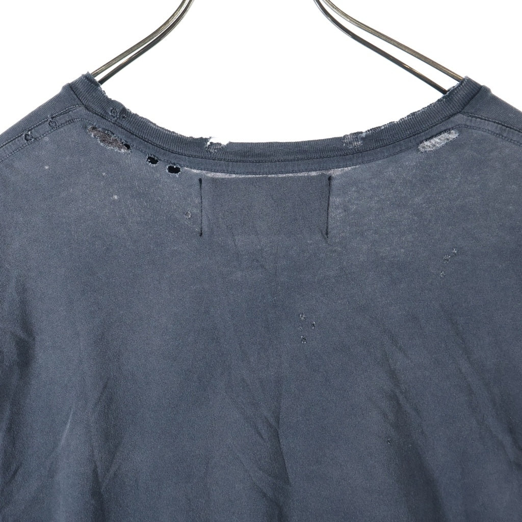 Paly Hollywood(パリーハリウッド) Core Logo Tee コアロゴTシャツ ロゴプリントダメージ加工クルーネック半袖Tシャツ ブラック
