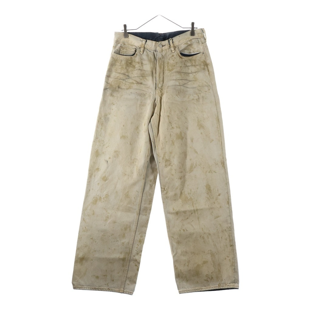 Acne Studios(アクネ ストゥディオズ) ワイドレッグ ディストレストパンツ デニムパンツ ベージュ C00120