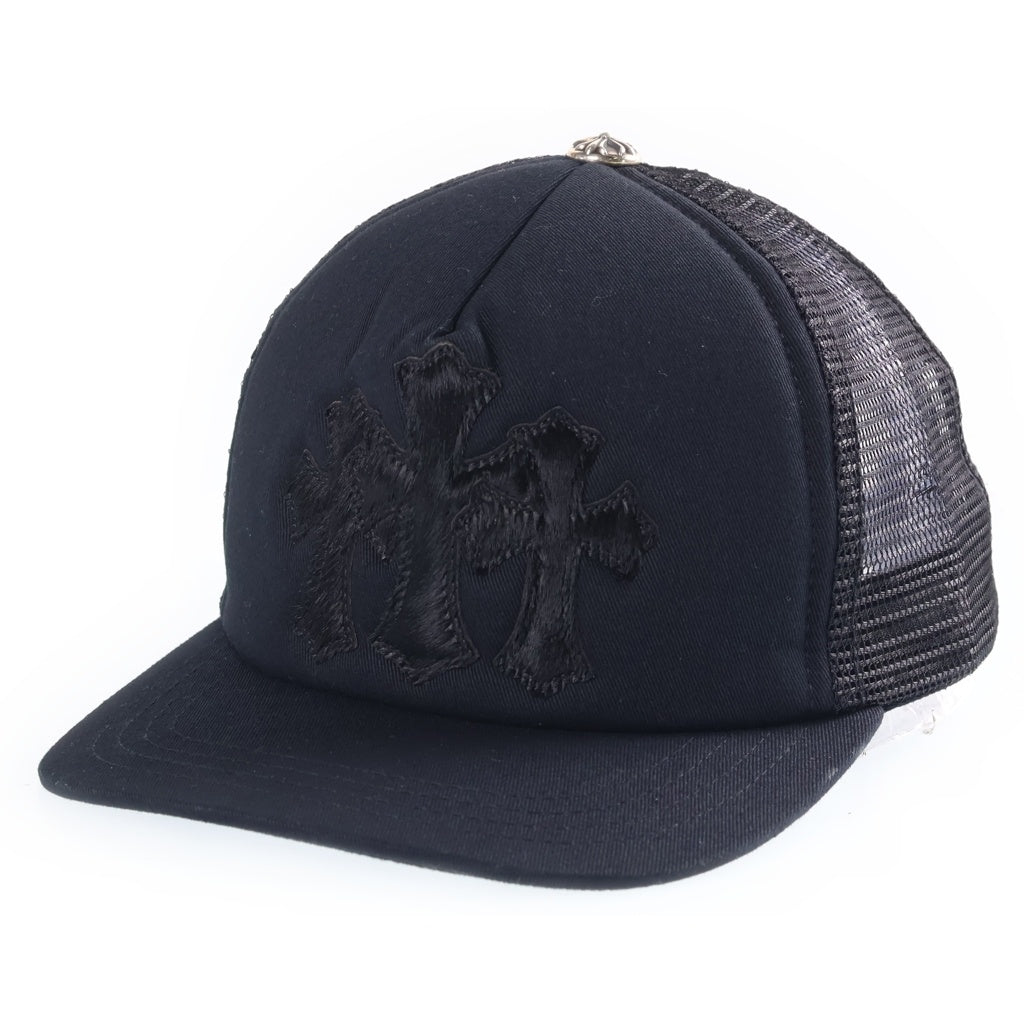 CHROME HEARTS(クロムハーツ) TRUCKER CAP トラッカーキャップ クロスパッチ ハラコ ブラック