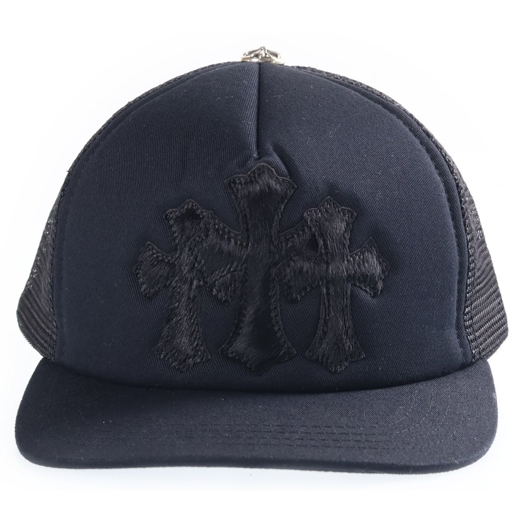 CHROME HEARTS(クロムハーツ) TRUCKER CAP トラッカーキャップ クロスパッチ ハラコ ブラック