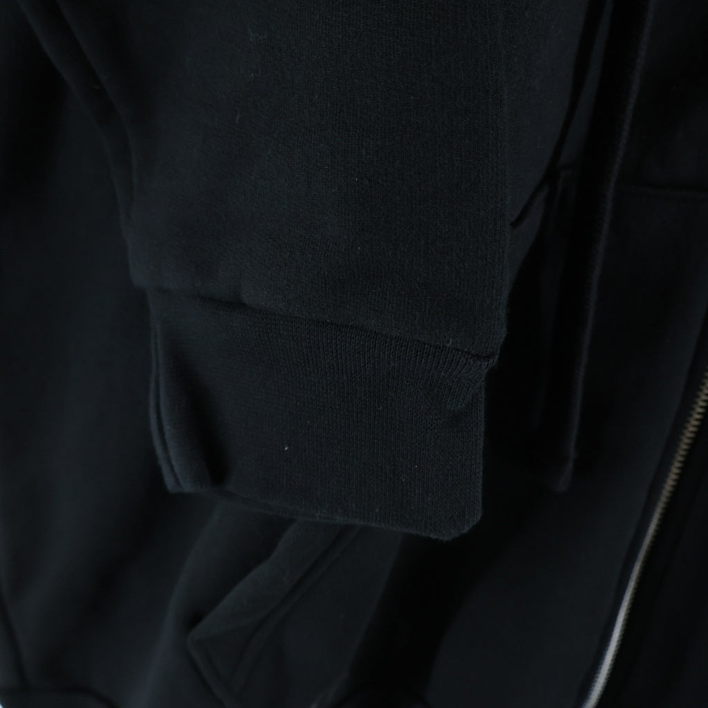CHROME HEARTS(クロムハーツ) SWTSHRT HD ZIP ヴァーティカルロゴ 袖英字プリント ダガージップ フーディー ブラック