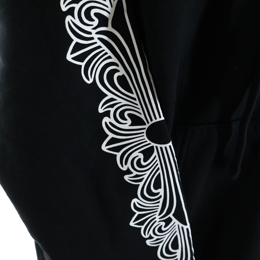 CHROME HEARTS(クロムハーツ) SWTSHRT HD ZIP 袖フローラルバックホースシュープリント ジップパーカー ブラック