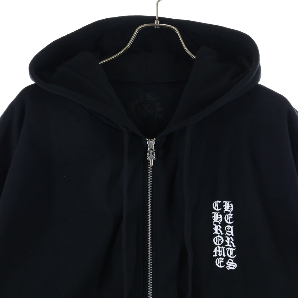 CHROME HEARTS(クロムハーツ) SWTSHRT HD ZIP アームロゴプリント ジップアップパーカー ブラック