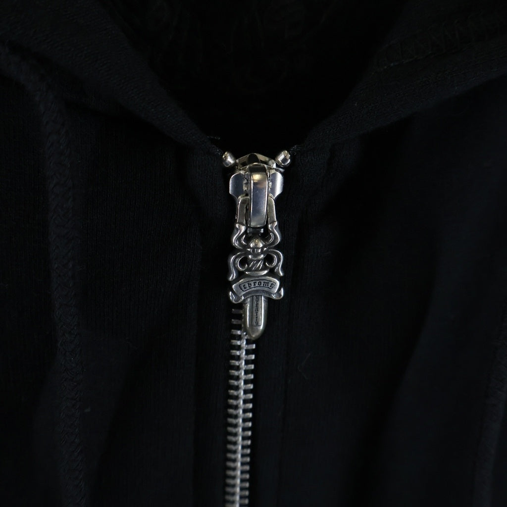 CHROME HEARTS(クロムハーツ) SWTSHRT HD ZIP アームロゴプリント ジップアップパーカー ブラック