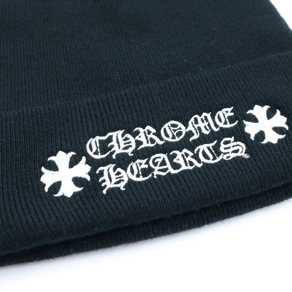 CHROME HEARTS(クロムハーツ) WOOL WATCH CAP CH PLUS クロス刺繍 ビーニー ニット帽 帽子 ブラック