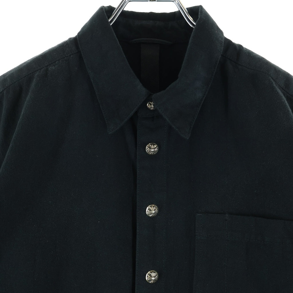 CHROME HEARTS(クロムハーツ) LAST BITE ラストバイト クロスボールボタンカバーオールデニム長袖シャツ ブラック