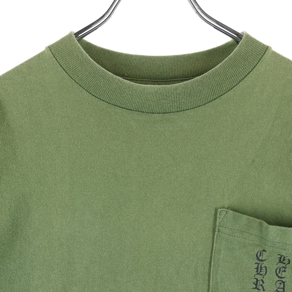 CHROME HEARTS(クロムハーツ) Vertical Log S/S Tee ヴァーティカルロゴ クルーネック半袖Tシャツ カットソー グリーン